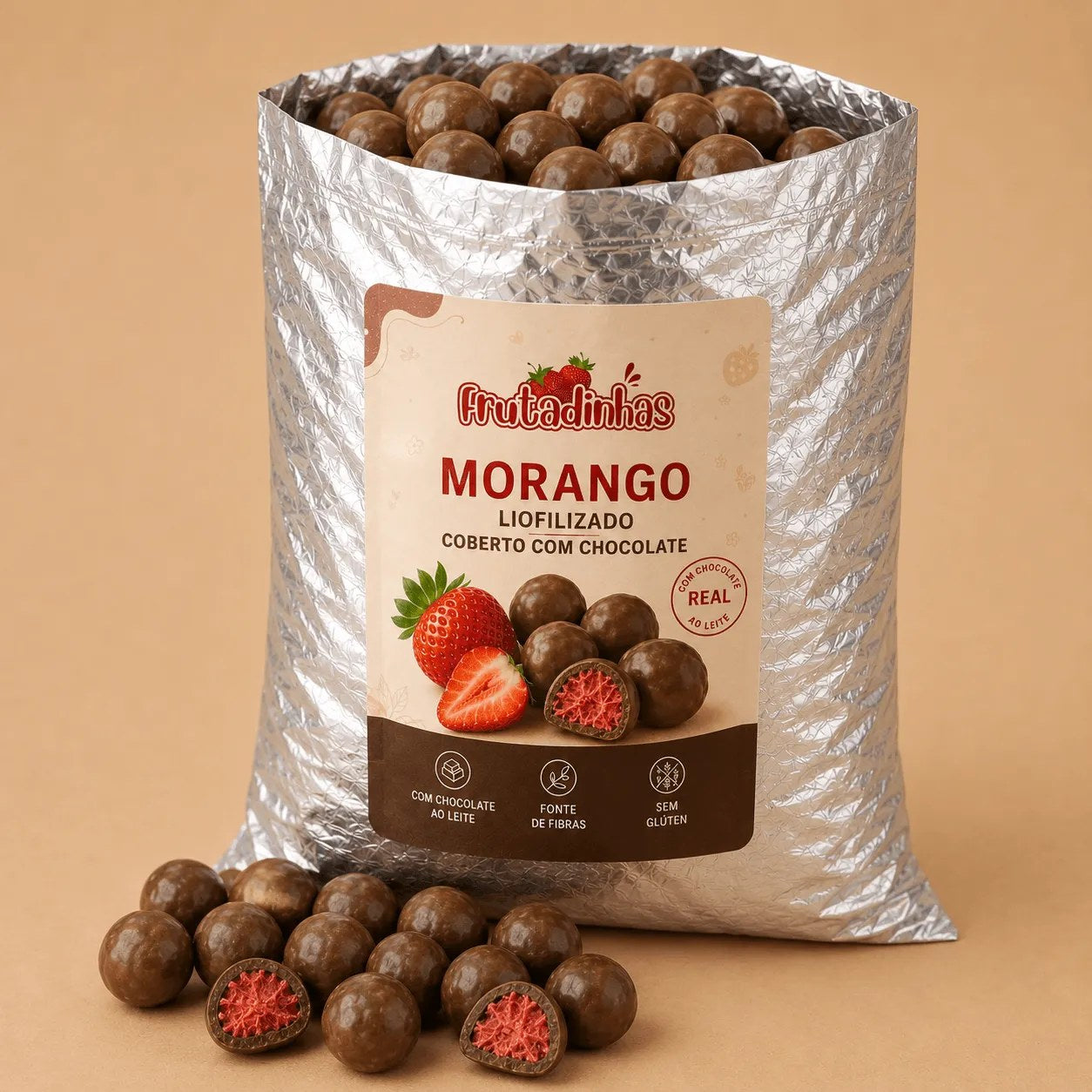 Morango Liofilizado Coberto com Chocolate - imagem 3