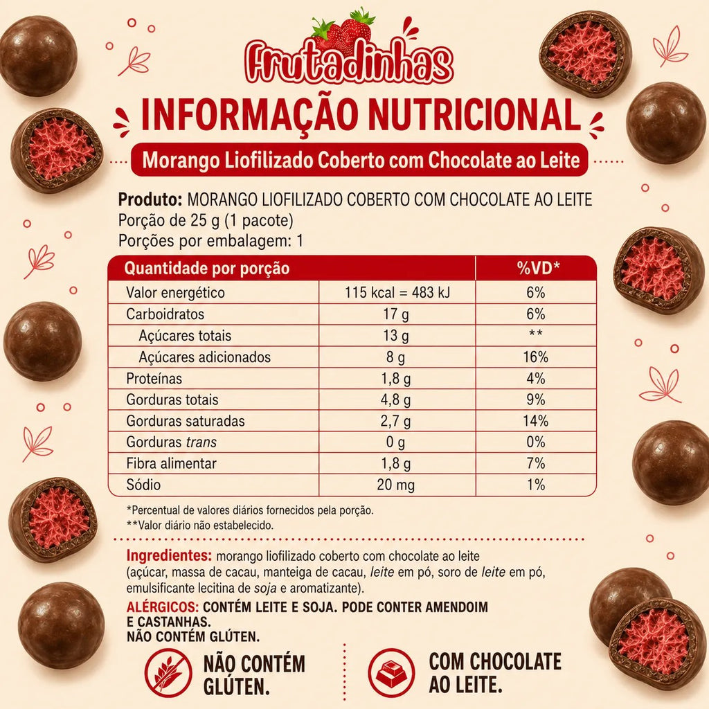 Morango Liofilizado Coberto com Chocolate - imagem 4