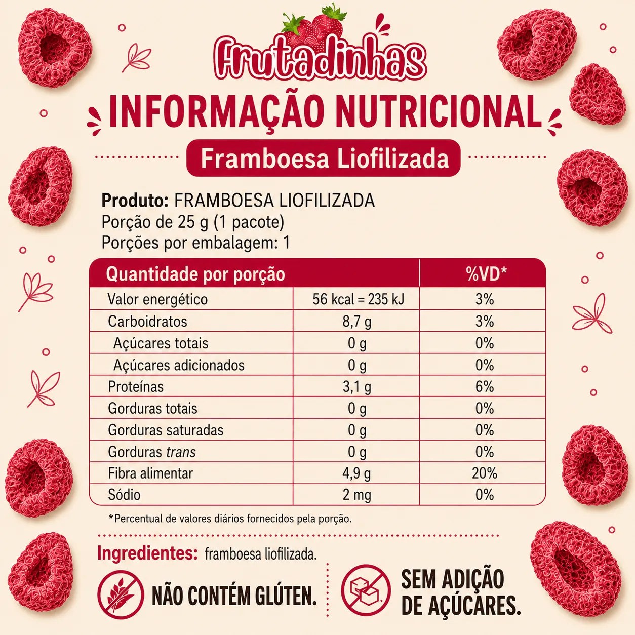 Framboesa + Maracujá - Liofilizado  - imagem 3