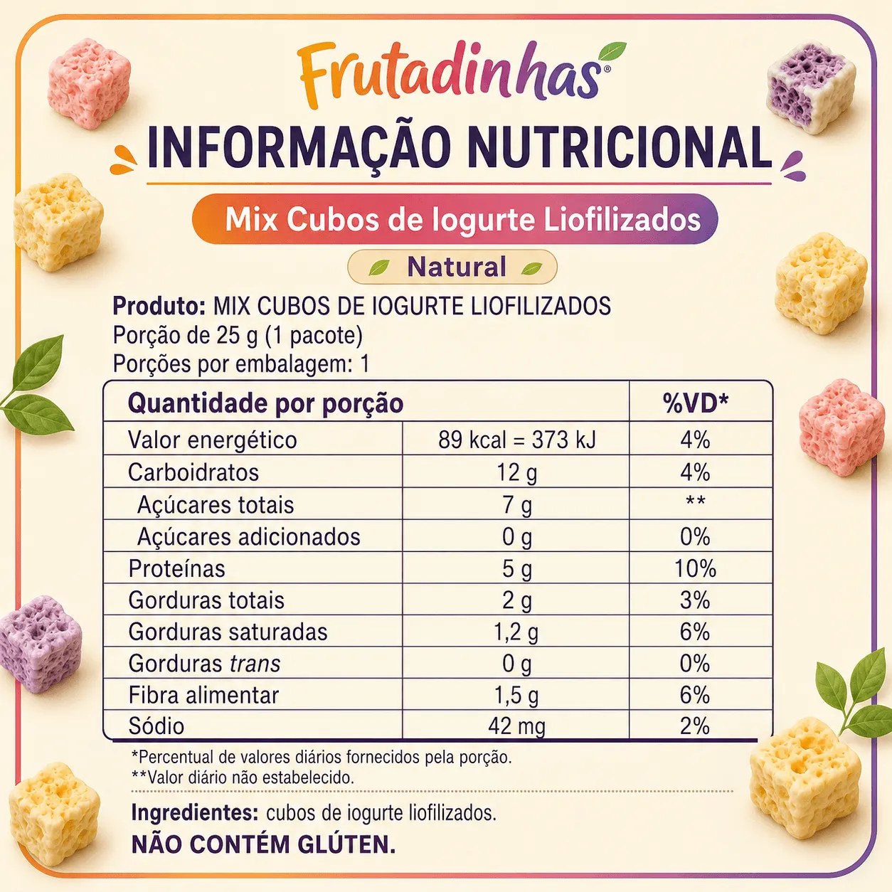 Mix Cubos de Iogurte Liofilizados - 3 sabores - imagem 8