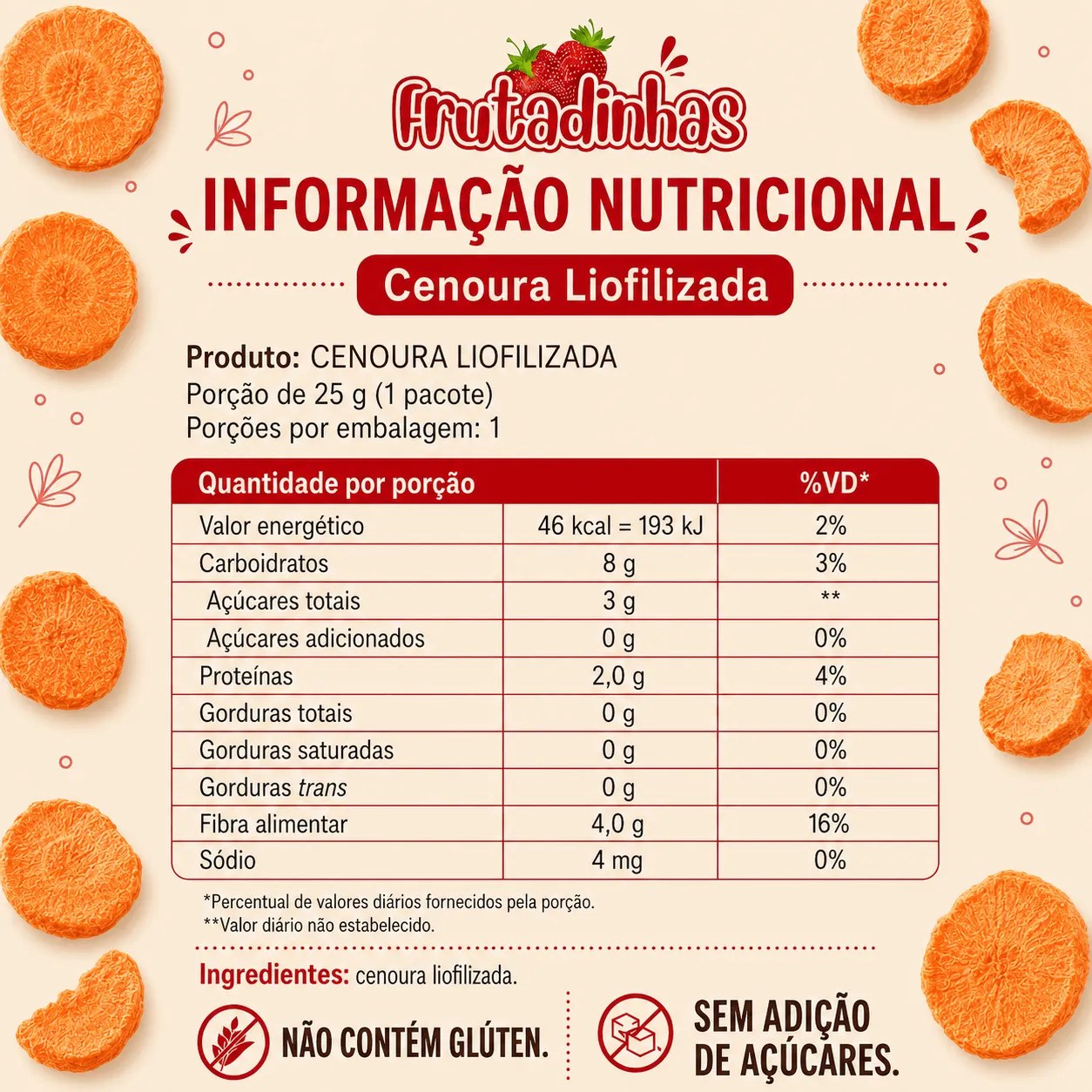 Cenoura Liofilizada - imagem 4